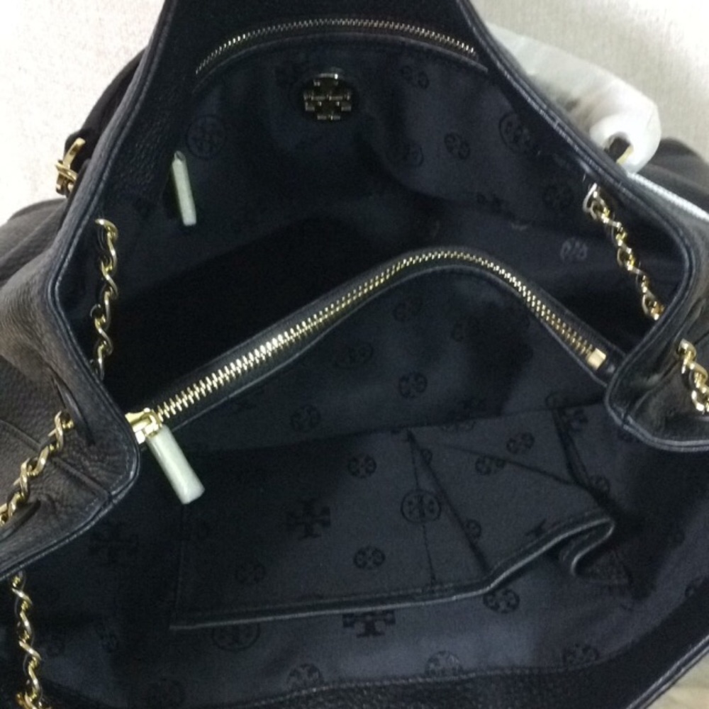 Tory Burch Black Thea Slouchy Chain Tote - Picture 8 of 11